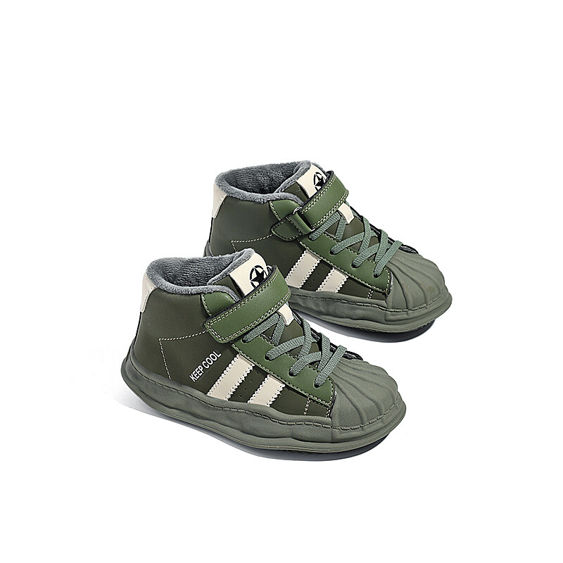 Детские кроссовки для скейтбординга Kids High-top White/green Jeep, хаки/слоновая кость — фото 4