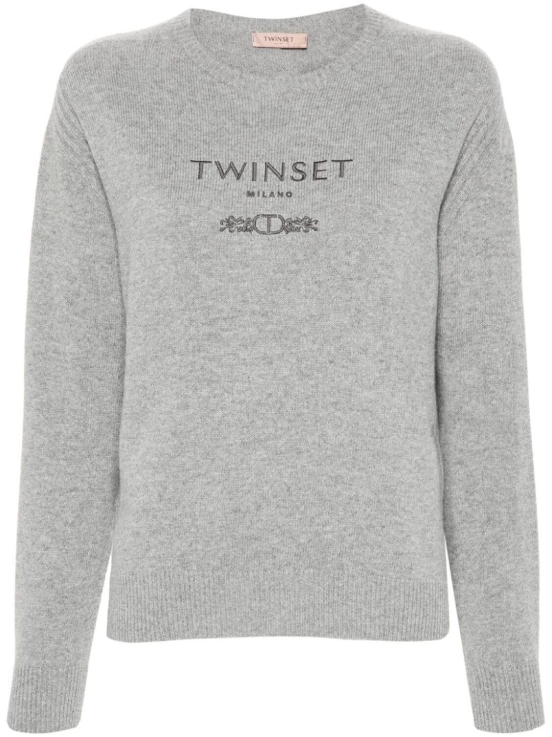 

TWINSET джемпер с вышитым логотипом, серый