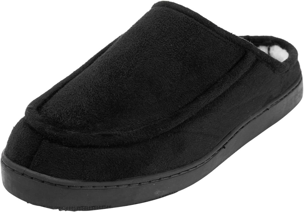 

Мужские тапочки-клоги KingSize широкого размера из микрозамши, черный