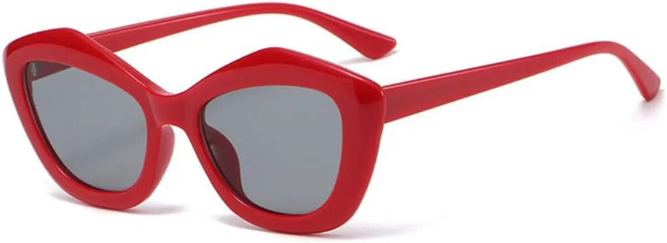 

Женские солнцезащитные очки «кошачий глаз» белого цвета, маленькие, необычной формы, конфетного оттенка, для путешествий, с защитой от солнца generic, C6 Red Black