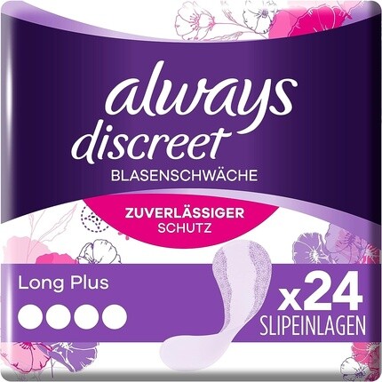 

Прокладки Always Discreet при недержании, длинные плюс 24 прокладки для женщин