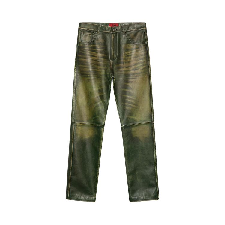 

Брюки 424 Leather 5 Pocket Pants 'Green', зеленый
