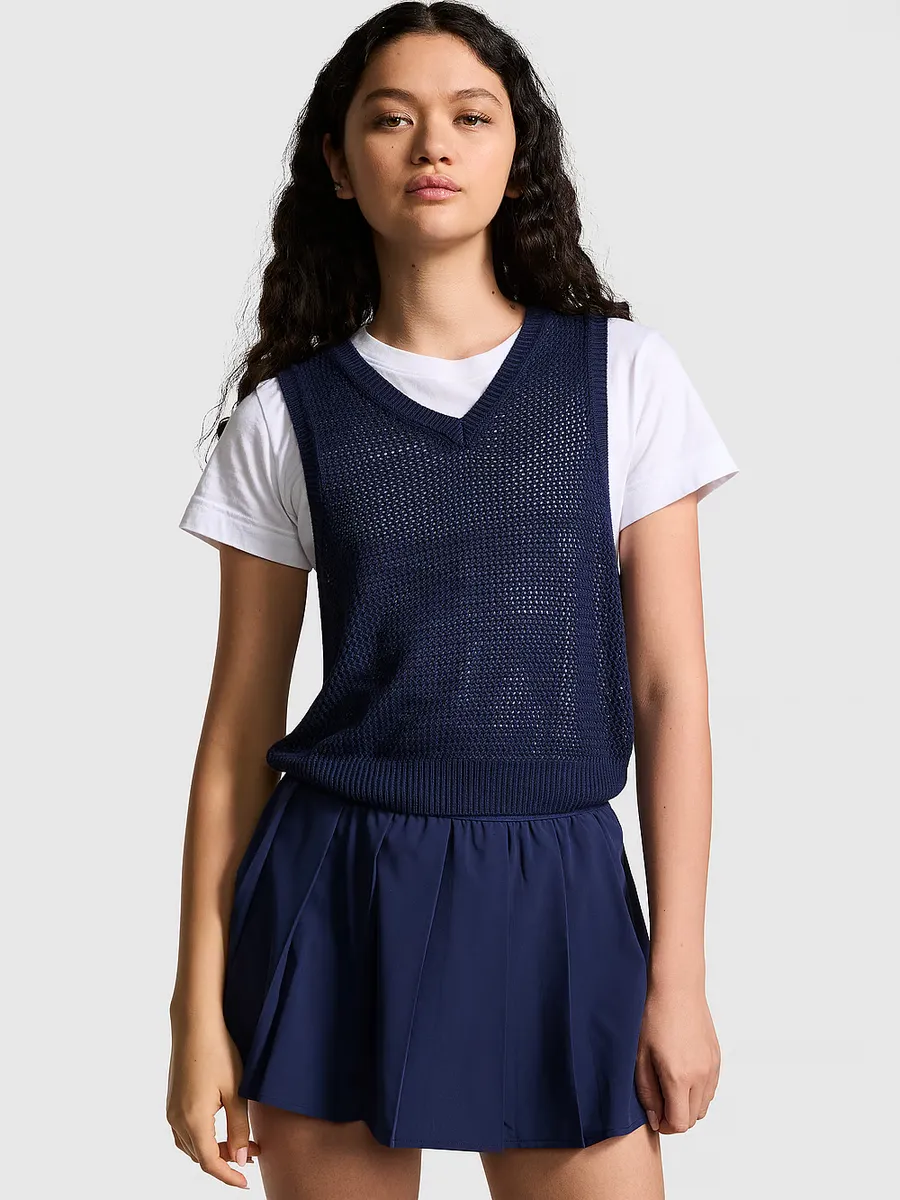 

Укороченный жилет Cambridge Knit Pink, цвет Midnight Navy