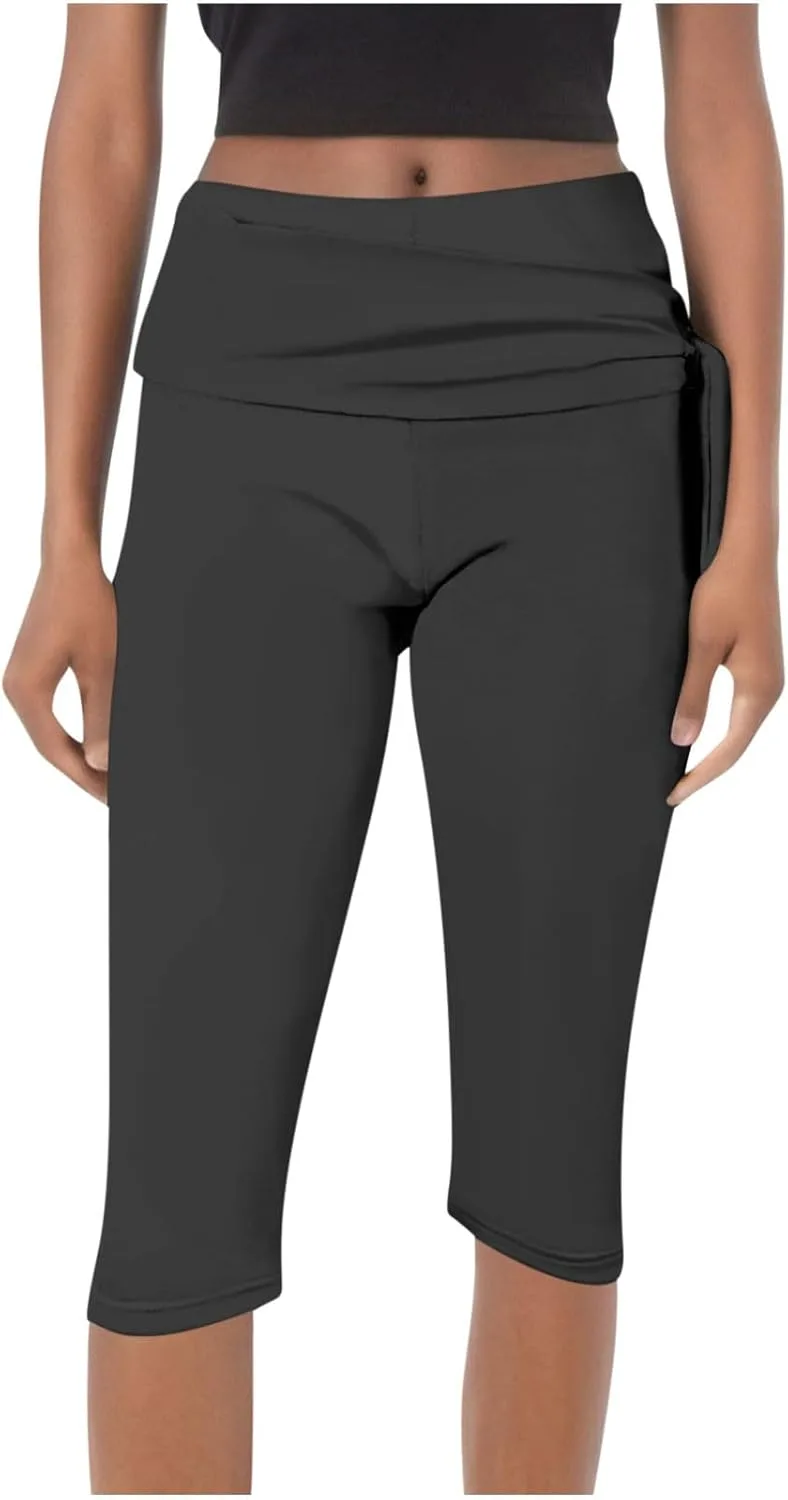 

Женские капри с контролем живота, высокие, для йоги и отдыха