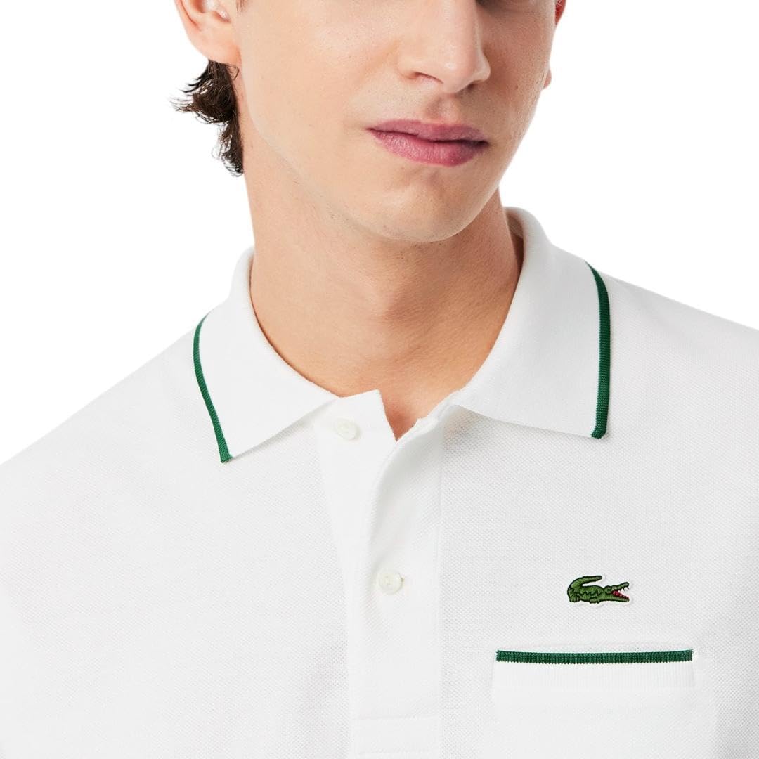 Lacoste мужская L.12.12 поло с коротким рукавом классического кроя и контрастным воротником, White/Green — фото 2