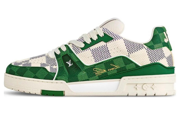 Кроссовки LV Low Top Skateboard Unisex Белые Зеленые LOUIS VUITTON