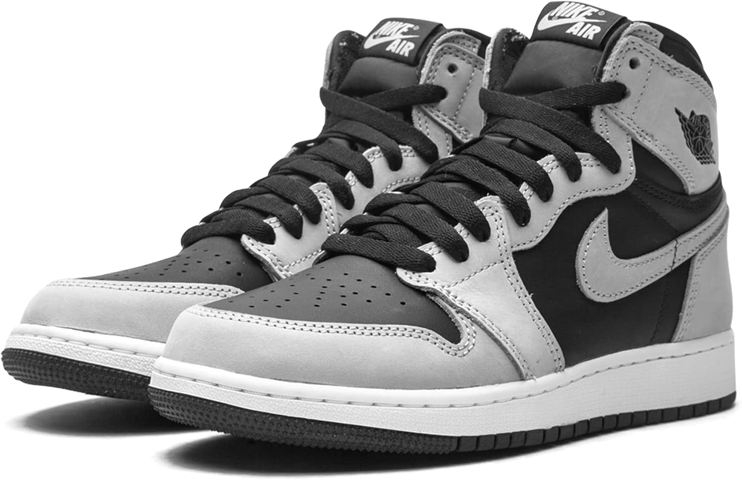 Мужские кроссовки Air Jordan 1 High Nike, белый/черный/серый/светло-серый — фото 2
