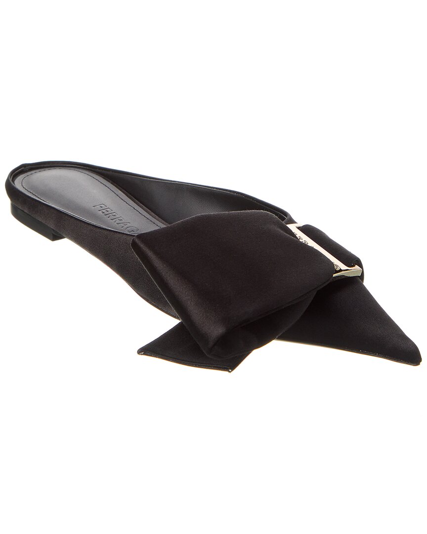 Ferragamo Emii T балетки из сатина Salvatore Ferragamo, черный