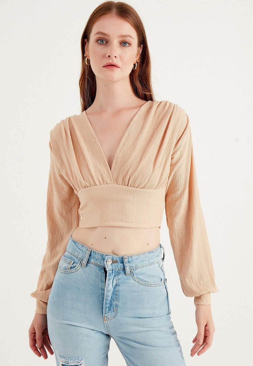 

Блузка SHOULDER RUFFLE DETAILED WITH FRONT Herita, цвет brown