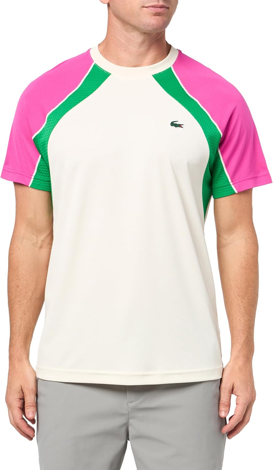

Теннисная футболка Lacoste Mens Sport Ultra Dry Colour-block, Lapland/Fuchsia/Bright Green, Зеленый, Теннисная футболка Lacoste Mens Sport Ultra Dry Colour-block, Lapland/Fuchsia/Bright Green