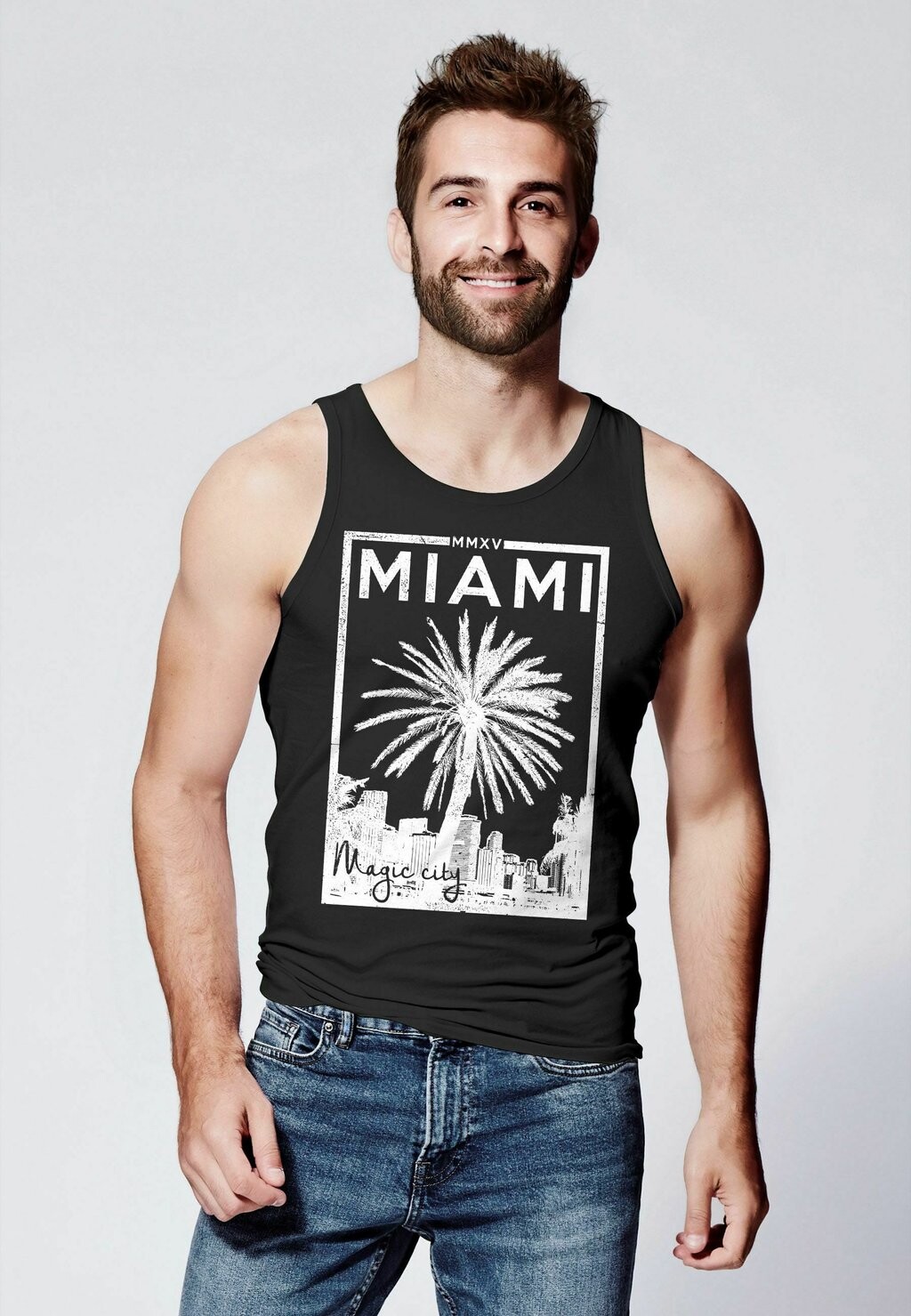 

Топ TANK MIAMI BEACH PALMEN SKYLINE NEVERLESS Neverless, черный