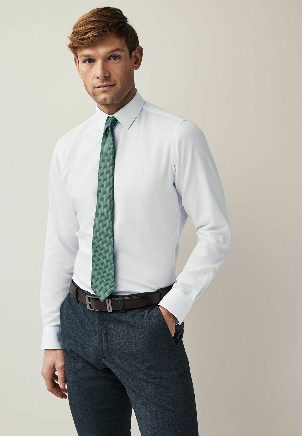 

Рубашка SHIRT AND TIE PACK SLIM FIT SINGLE CUFF. Next, белый