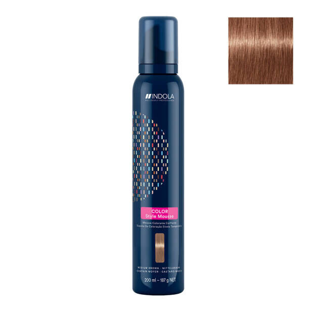 

Мусс-краска для волос средне-коричневый Indola Color Style Mousse, 200 мл