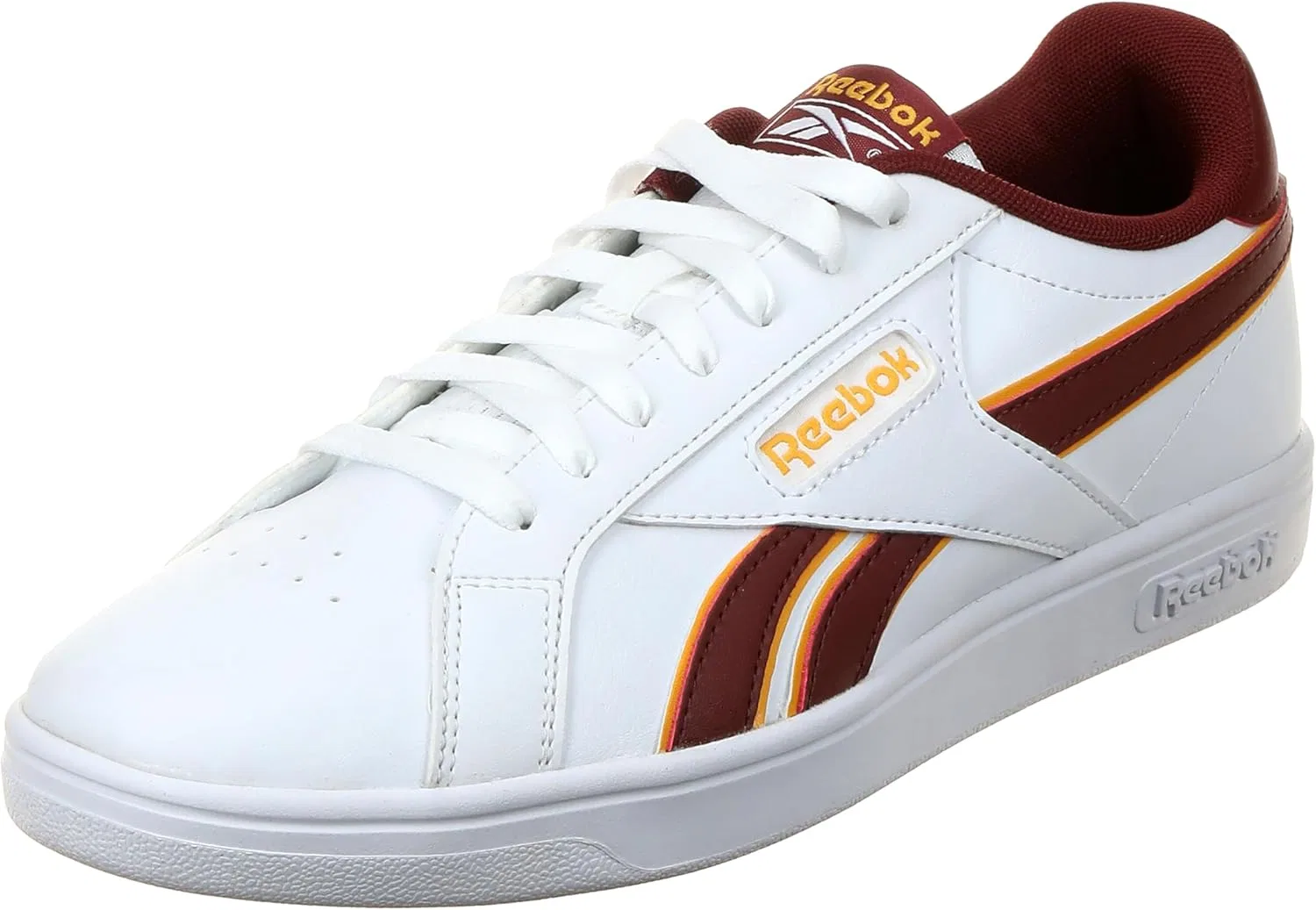 Кроссовки Reebok Court Retro, белый/бордовый/золотой