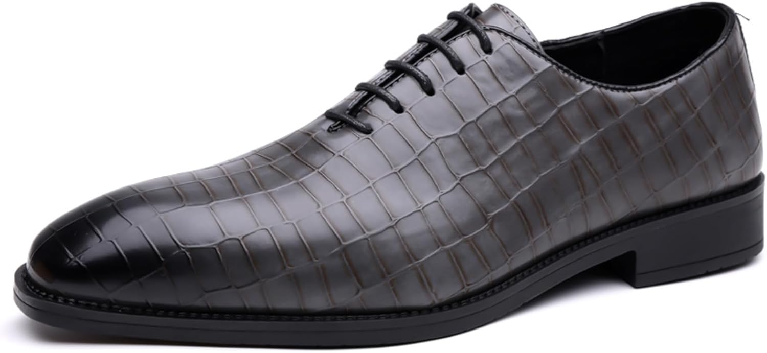 

Мужские лоферы LSHWCIFT без шнурков, Деловая и повседневная обувь из тисненой кожи под крокодила для работы, официальных и полуофициальных мероприятий, серый