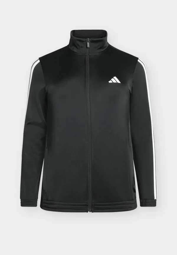 Спортивная куртка essentials из трикотажа с тремя полосками, больших размеров Adidas Sportswear, Black/White