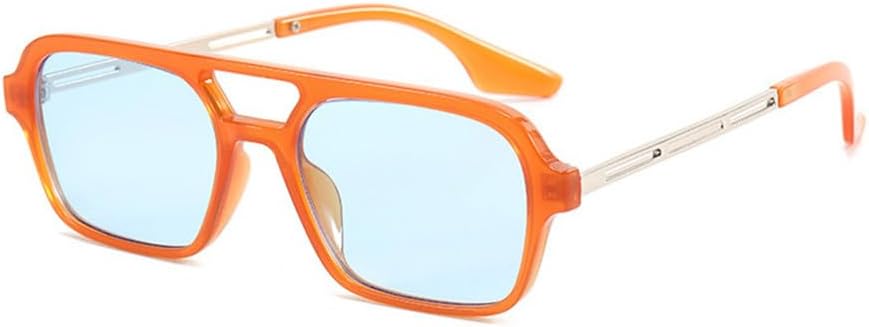 

Солнцезащитные очки UV400 с двойной перемычкой, для мужчин и женщин, с прозрачными градиентными линзами, подходят для занятий спортом на открытом воздухе, бега и езды на велосипеде UYPTK, Jelly Orange Blue