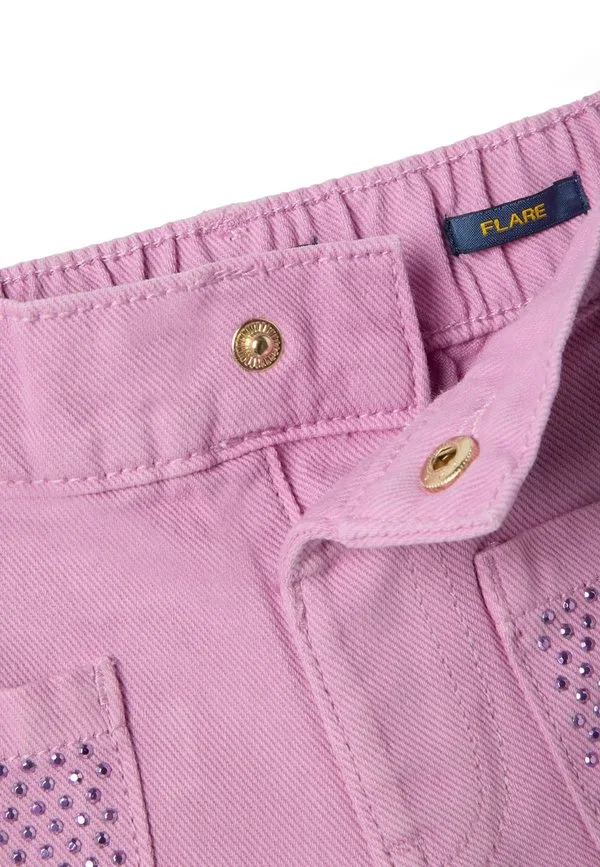 Джинсы прямого кроя с расклешенной юбкой Ovs, Light Pink — фото 4