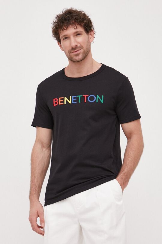 

Хлопковая футболка United Colors of Benetton, черный
