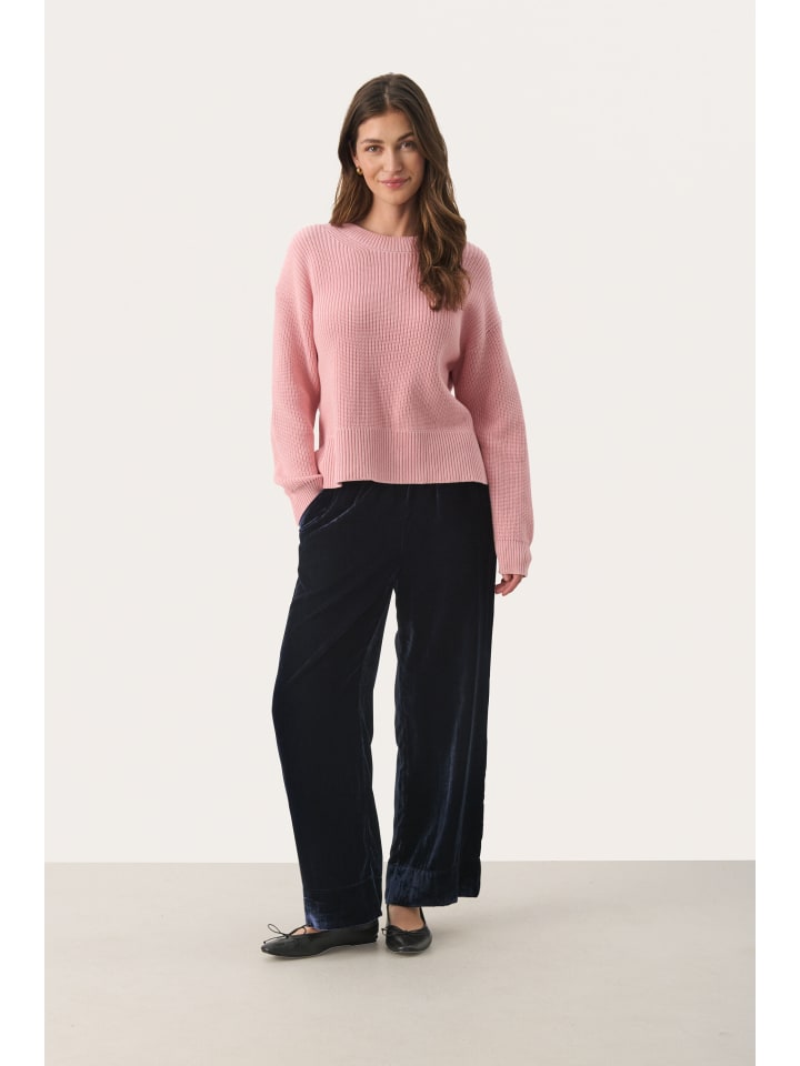 

Свободный вязаный свитер LumaPW серебристо-розового цвета PART TWO