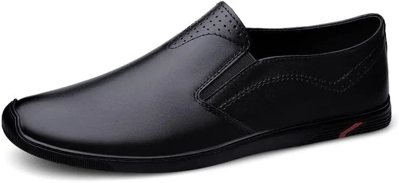 Лоферы кожаные Luxury Genuine Leather Men Loafers, Black UOPYNE — фото 3