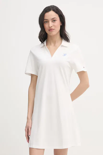 Платье мини хлопковое Tommy Hilfiger, белый