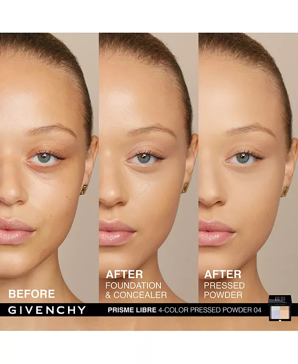 Prisme libre ультра-размывающая и корректирующая цвет компактная пудра Givenchy, 04- mousseline acidulée (for medium complexions) — фото 4