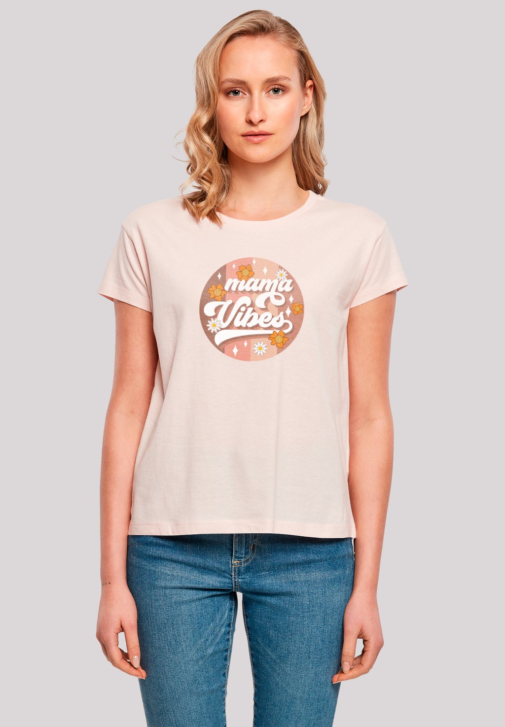 

Футболка с принтом MOTHERS DAY MAMA VIBES VINTAGE INSPIRED F4NT4STIC, розовый