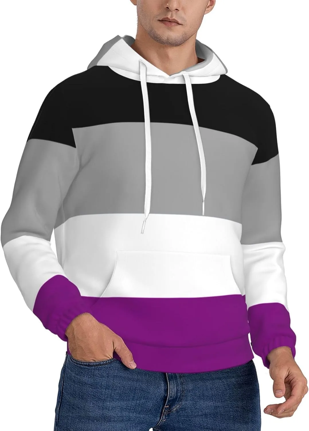 

Толстовка с капюшоном Asexual Pride Flag, с карманами SDERDZSE