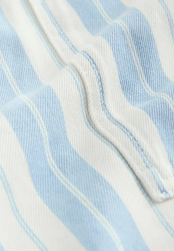 Шорты джинсовые Next, blue and white striped, сине-белые в полоску — фото 2