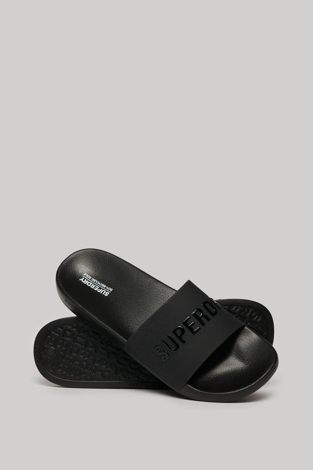 

Веганские шлепанцы для бассейна с логотипом Superdry, черный