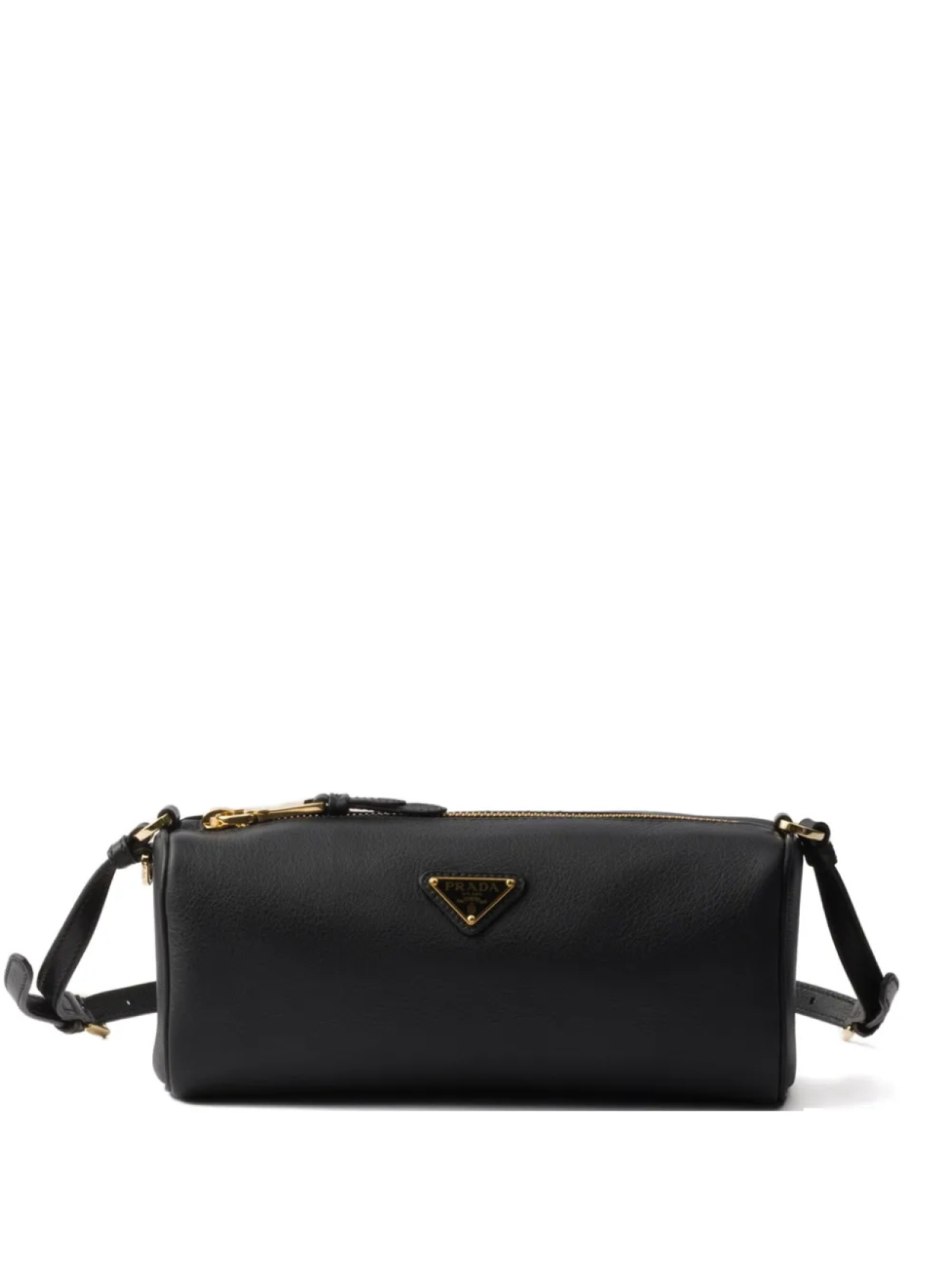 

Кожаная сумка через плечо Prada, черный