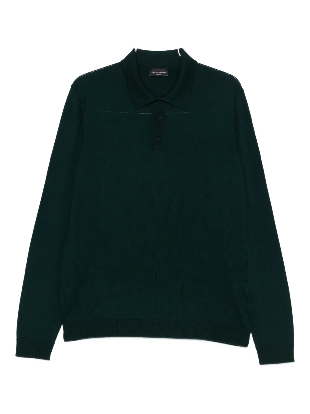 

Рубашка поло на пуговицах с длинными рукавами Roberto Collina, зеленый
