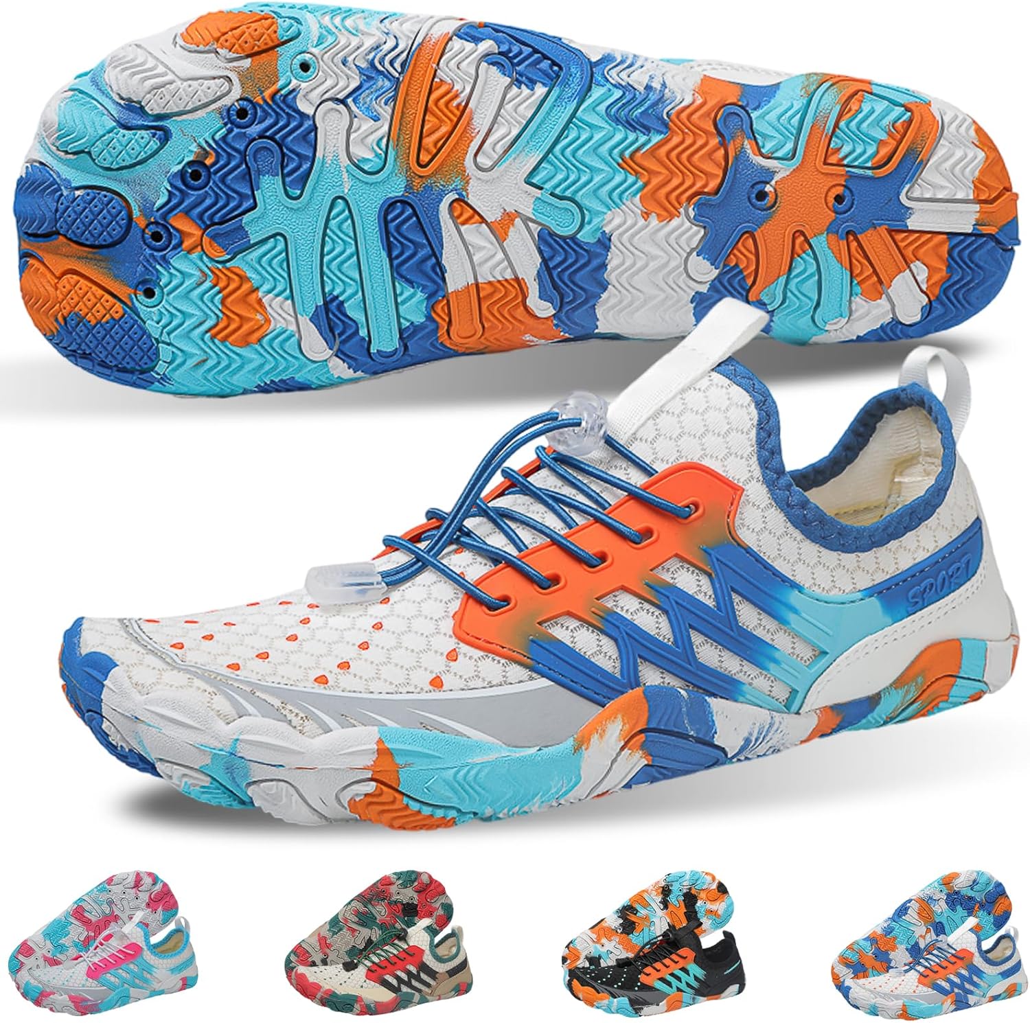 

Кроссовки для походов для женщин и мужчин - быстро сохнущие, с широкой носочной частью, для пляжа, плавания, спортивные кроссовки Ieirye, синий