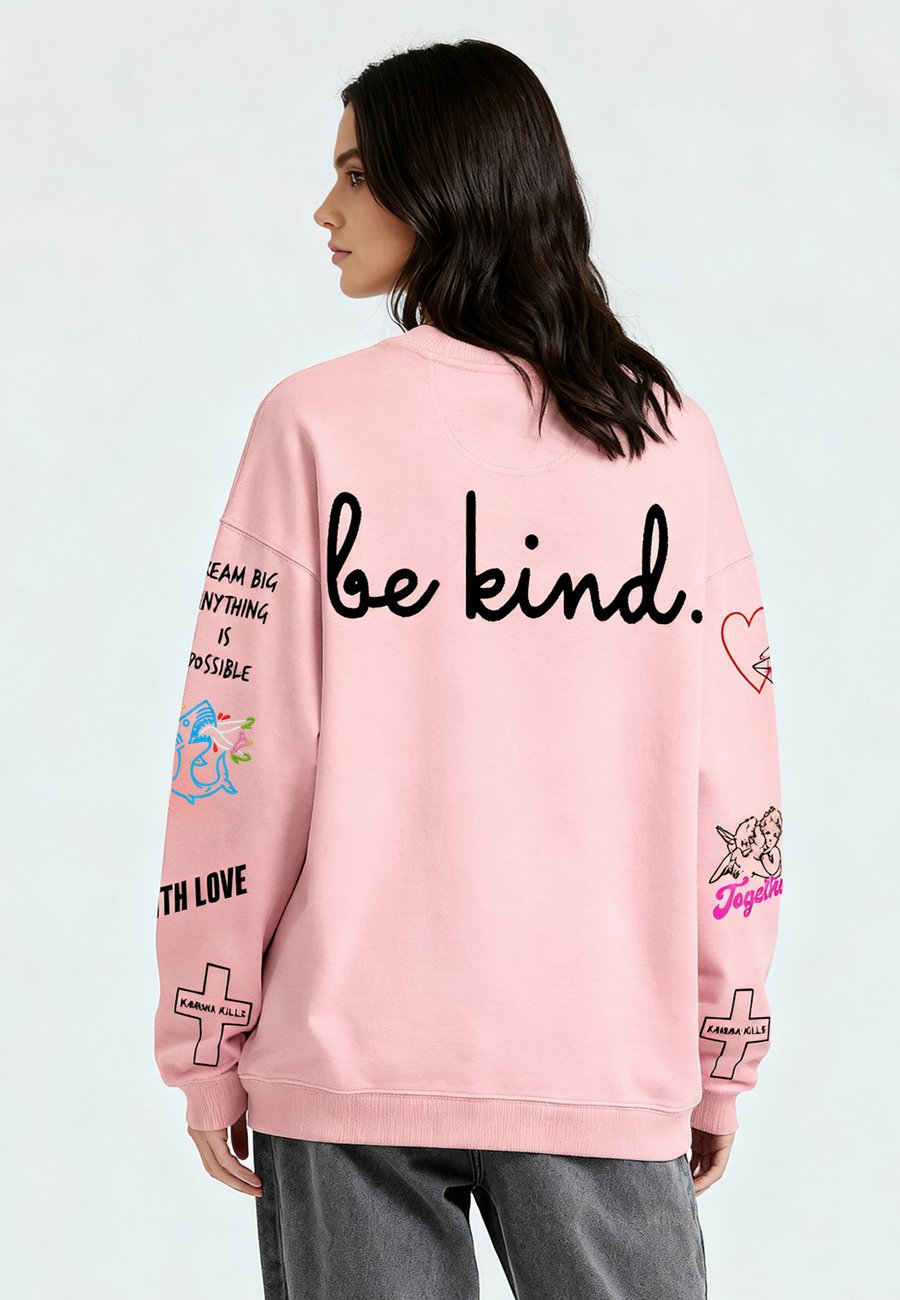 

Толстовка Mira Paris TATTOO BE KIND EMBROIDERY UNISEX, Pink