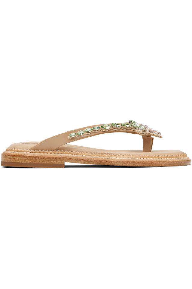Украшенные цветами шлепанцы Flip-Flops Simone Rocha, мультиколор