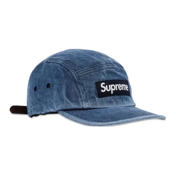 

Supreme Стираная чиносовая шапка кепка, Denim Blue