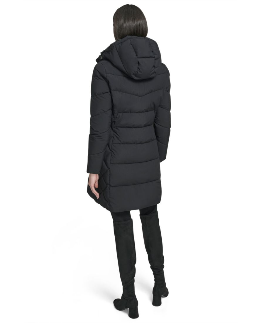 Женская пуховая куртка с воротником и капюшоном Calvin Klein, Black — фото 2