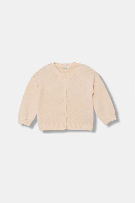 Кардиган с узором елочка модель United Colors of Benetton, бежевый