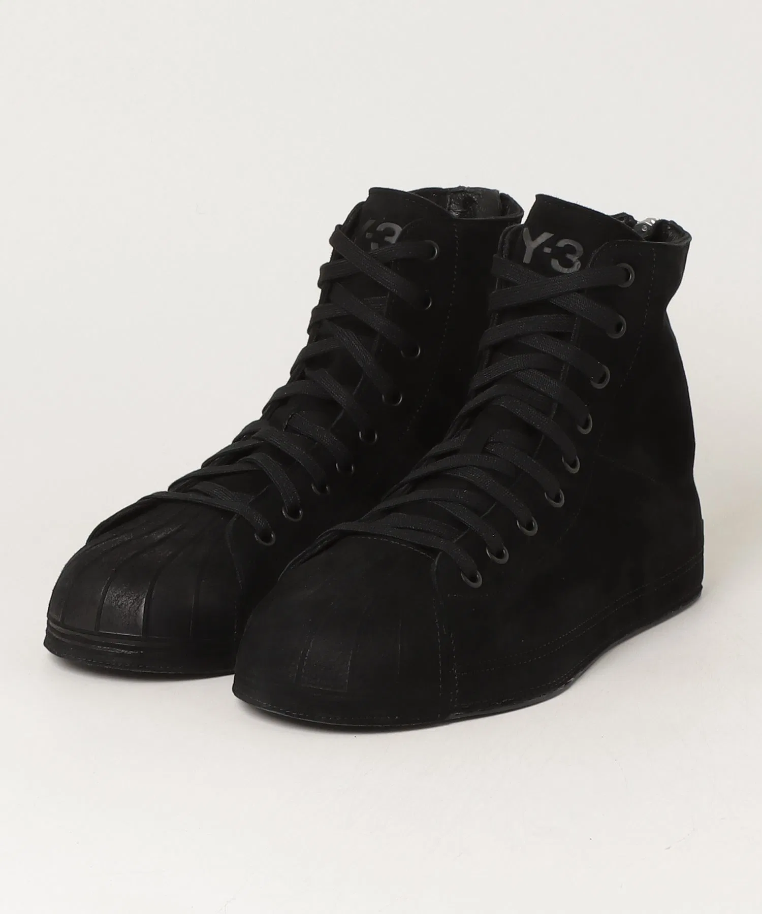 Унисекс высокие замшевые кроссовки Y-3 NIZZASTAR HI чёрные — фото 3