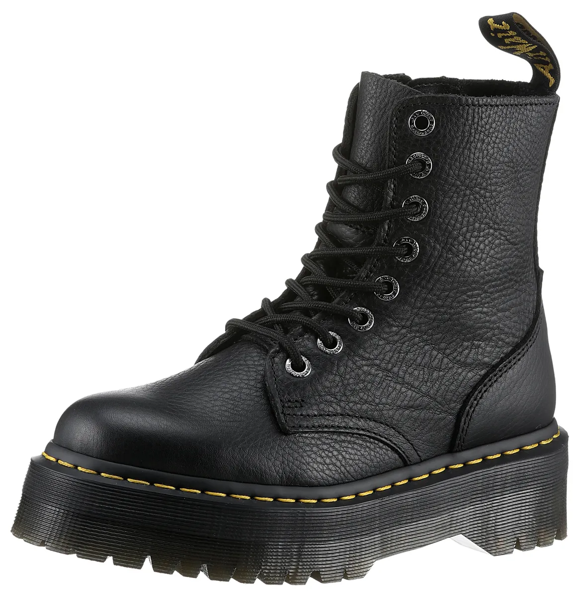 

Ботинки на шнуровке DR. MARTENS "Jadon", фестиваль, платформа, ботильоны с классными декоративными швами, черный