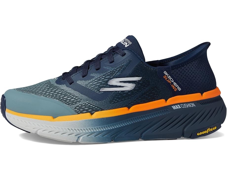 Кроссовки SKECHERS Skechers Hands Free Slip-ins Max Cushion Premier 2.0, цвет Navy/Orange — фото 4
