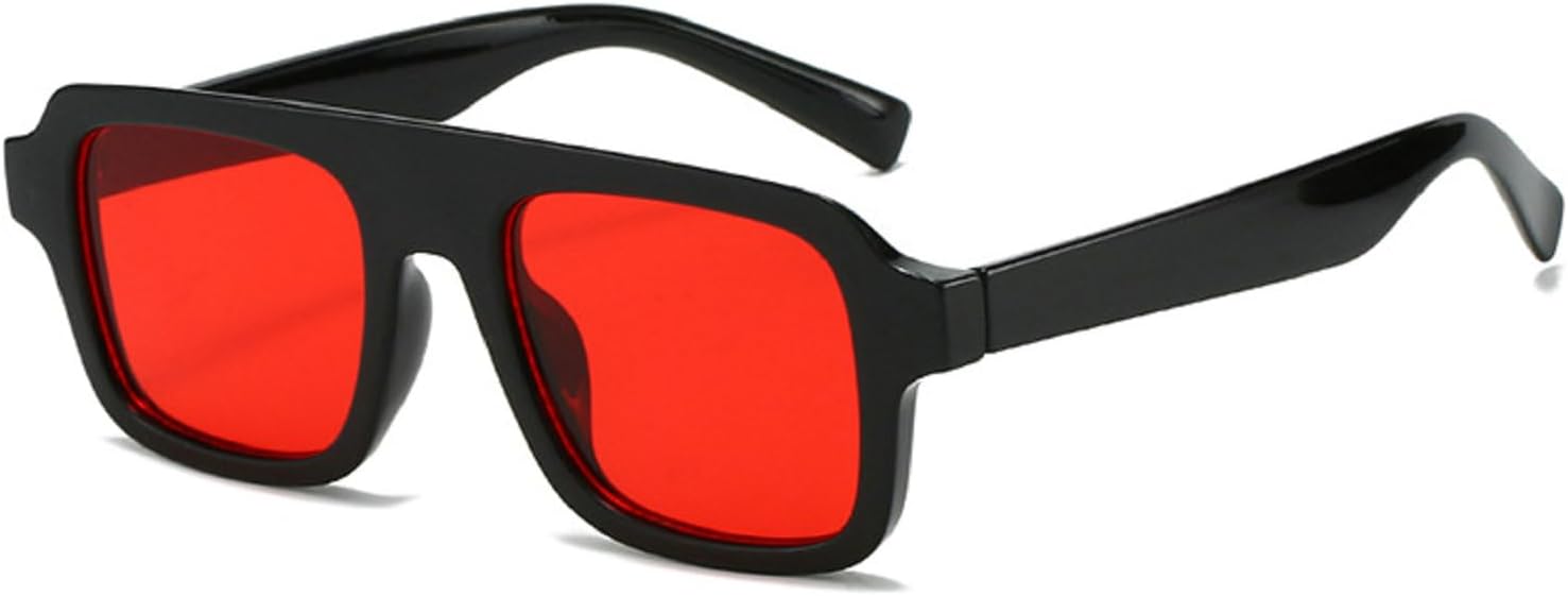 

Солнцезащитные очки Melrose Retro Square для женщин, модные градиентные очки с защитой от УФ-излучения UV400, для мужчин в стиле панк, сине-зеленые солнцезащитные очки 1072, Black Red