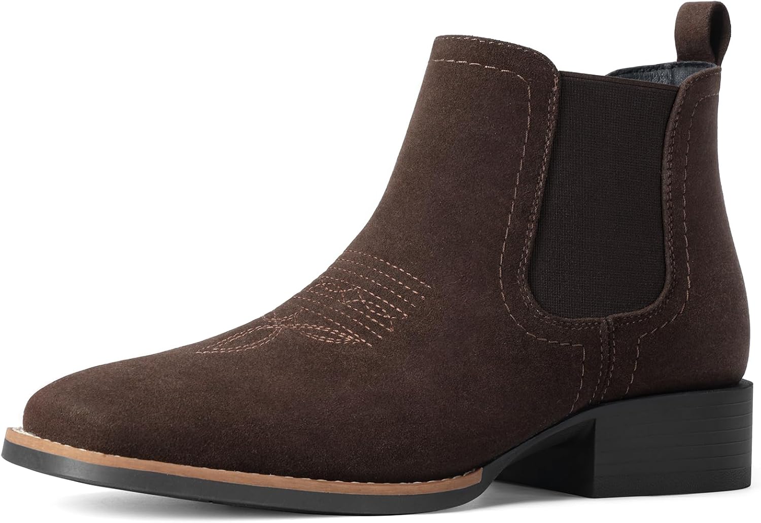 

Вестернскиe ковбойские сапоги для мужчин - мужские ботинки Челси с квадратным носком, короткие ковбойские сапоги для мужчин, повседневные ретро стильные ботинки Choiran, коричневый