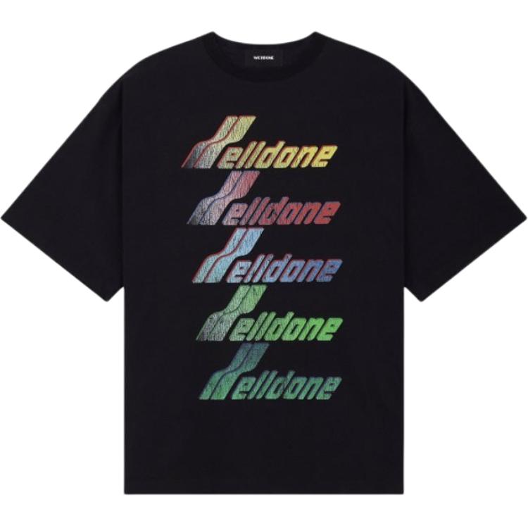 

Футболка с радужным логотипом WE11DONE, черный