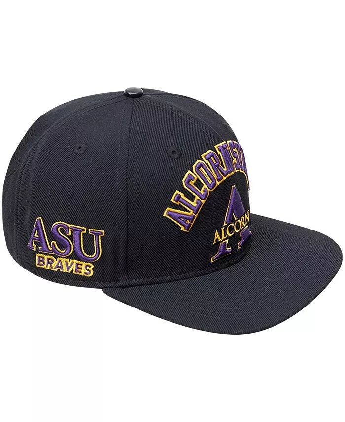 

Мужская черная бейсболка Alcorn State Braves с аркой и логотипом Evergreen Snapback Pro Standard