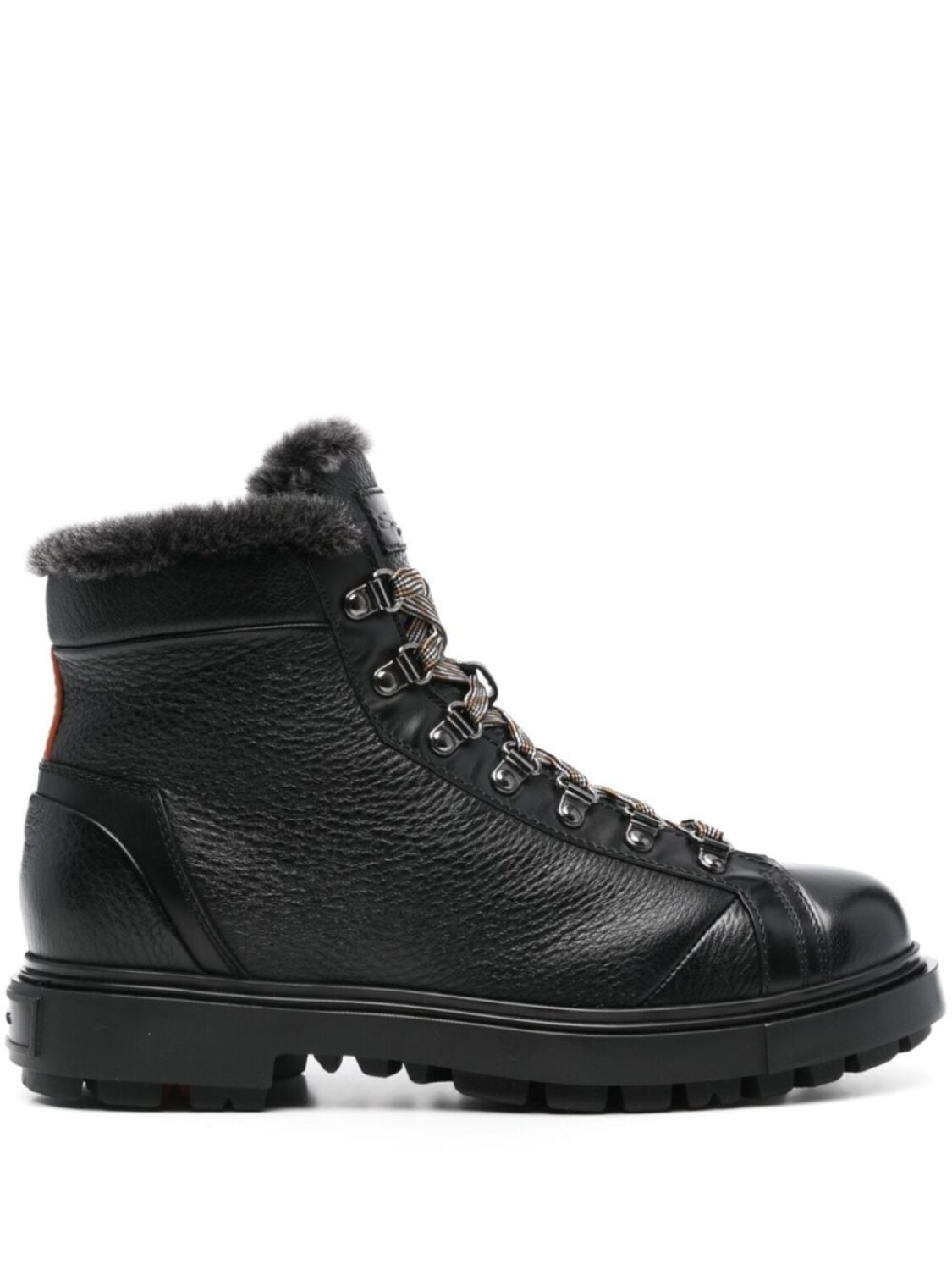 

Santoni ботинки с отделкой из овчины, черный