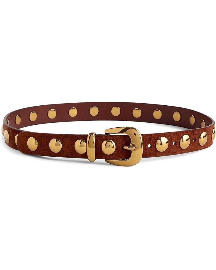

Ремень Madewell Clean Western Belt : Suede Dome Studs, цвет Soft Mahogany