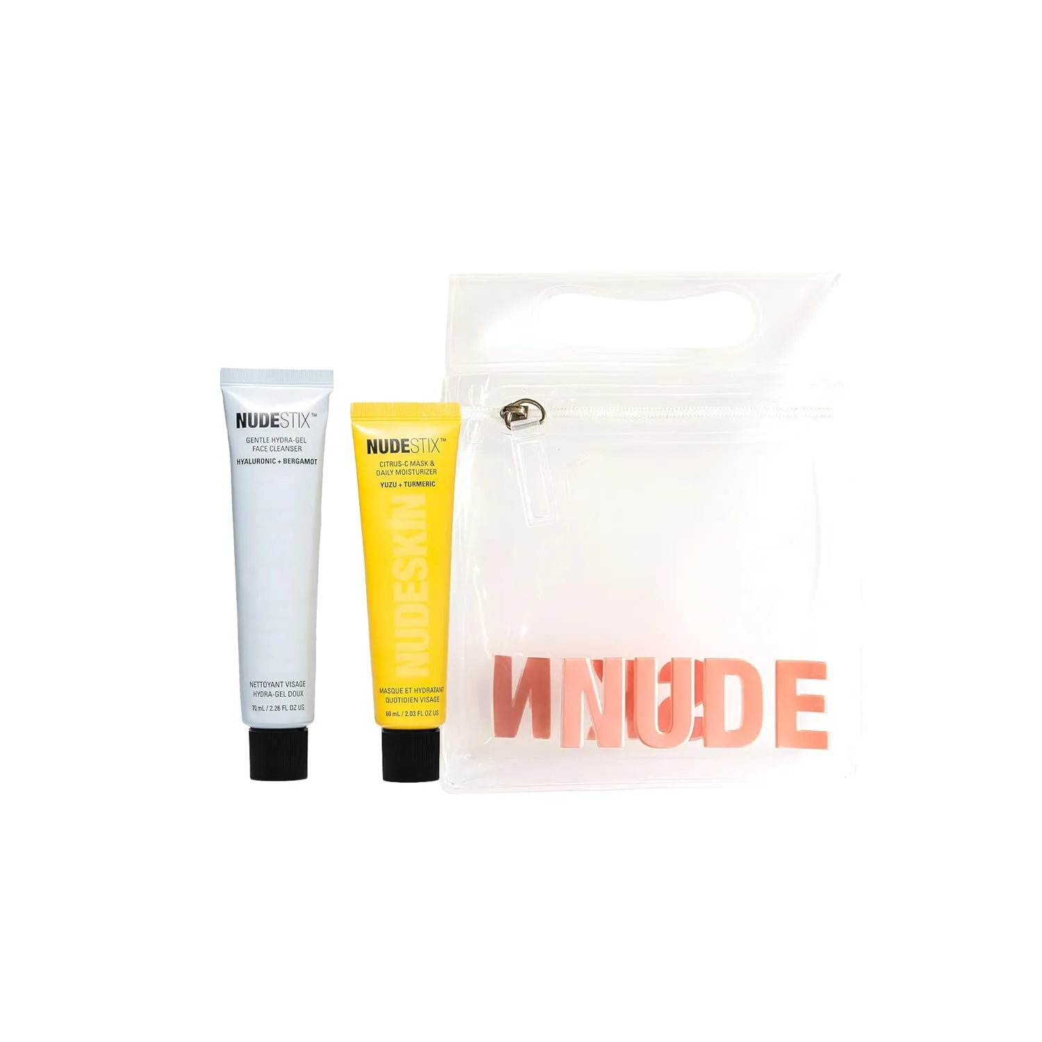 Набор Nudestix Nude Basics Kit - 2 средства для ухода: очищающий гель Gentle Hydra-Gel и увлажняющий крем Citrus-C Daily Moisturizer, Clear