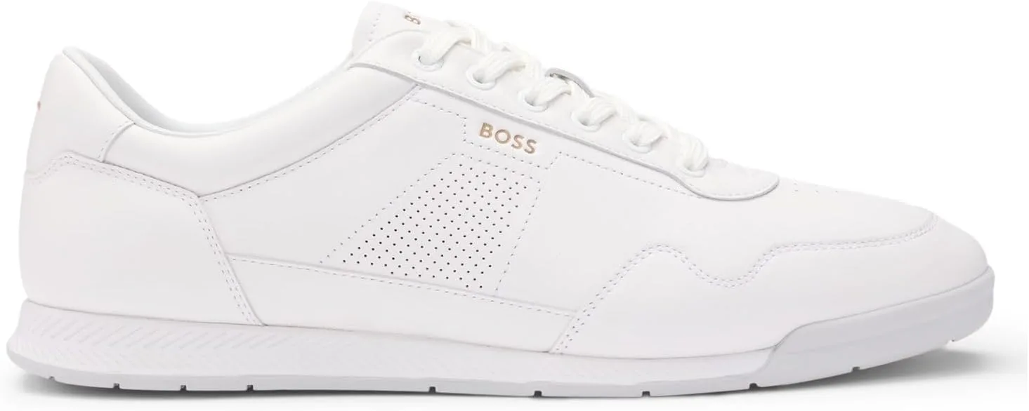 Мужские кроссовки BOSS Titanium SL ltpf из кожи наппа с перфорированными деталями, белый